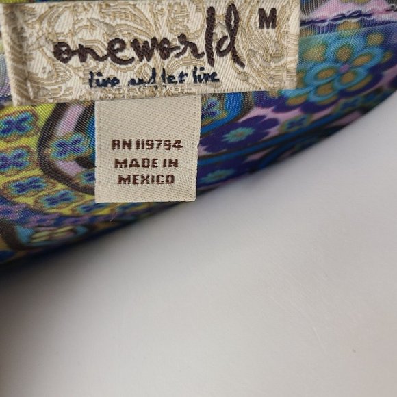 NWT ONE WORLD Multicolored Jeweled Sleeveless Sublimation Dress Womens M Medium - Picture 7 of 8